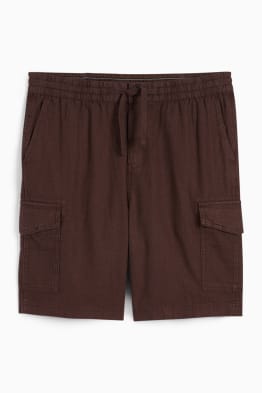 Pantalons curts cargo - mescla de lli