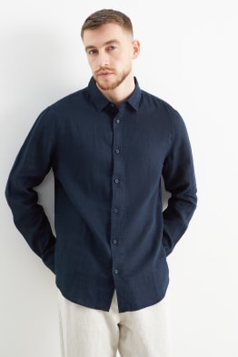 Camicia in lino - regular fit - collo all'italiana