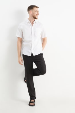 Kalhoty chino - tapered fit - lněná směs