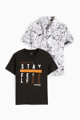 Verfspetters - set - T-shirt en overhemd - 2-delig