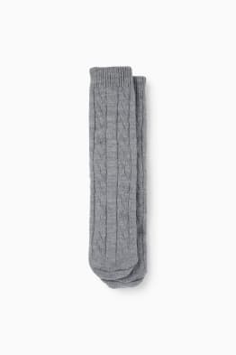 Non-slip socks - cable knit pattern