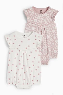Multipack of 2 - floral - baby sleepsuit