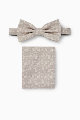 Set - silk bow tie and pocket square - 2 piece