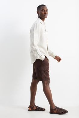 Cargo shorts - linen blend