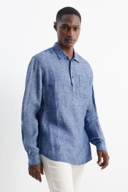 Camicia in lino - regular fit - collo all'italiana