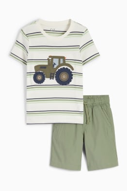 Tractor - set - tricou cu mânecă scurtă și pantaloni scurți - 2 piese