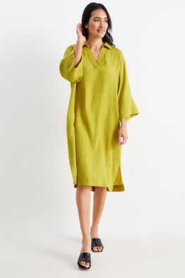 Linen shirt dress