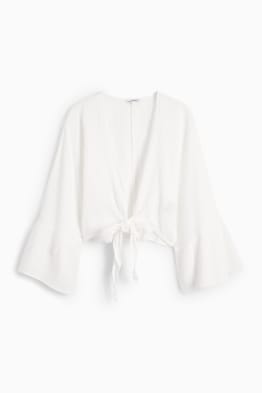 CLOCKHOUSE - korte blouse van mousselinestof