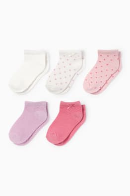 Confezione da 5 - pois - calzini corti con motivo per neonati