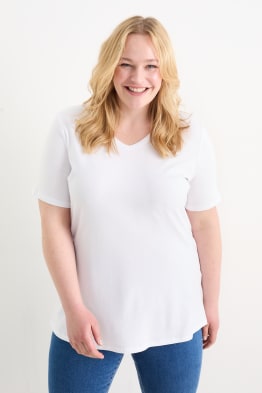 Confezione da 2 - t-shirt con scollo a V - a LYCRA®