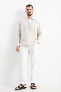 Chinos - tapered fit - linen blend