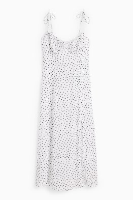 Dress with slit - polka dot