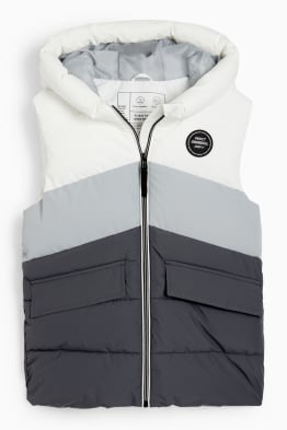 Quilted gilet with hood - water-repellent 