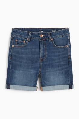 Denim shorts - mid-rise waist - LYCRA®