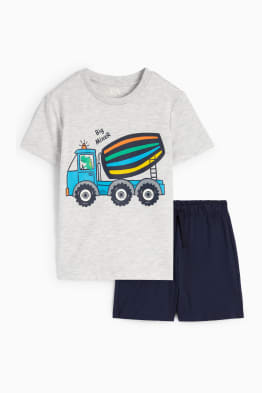 Cementwagen - set - T-shirt en shorts - 2-delig
