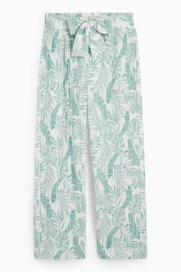 Palm leaf - jersey trousers - patterned