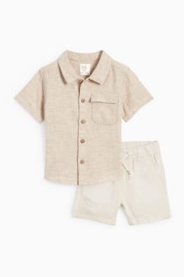 Baby-Outfit - Leinen-Mix - 2 teilig