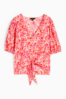 Blouse with knot detail - floral