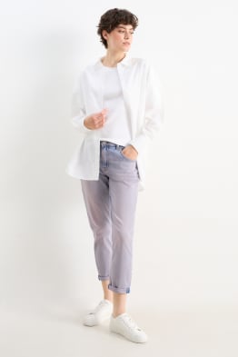 Boyfriend jeans - mid-rise waist - LYCRA®