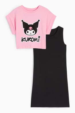 Kuromi - Set - Kurzarmshirt und Kleid