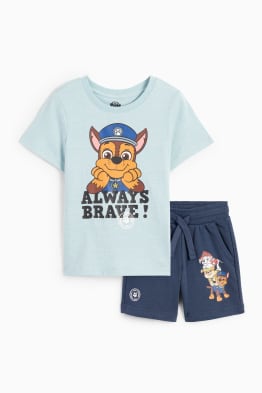 PAW Patrol - set - t-shirt e shorts in felpa - 2 pezzi