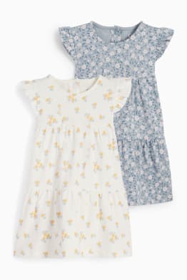 Multipack 2 ks - šaty pro miminka - s květinovým vzorem