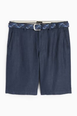 Shorts in lino con cintura