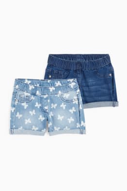 Lot de 2 - papillons - shorts en jean