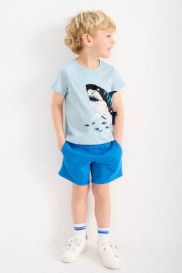 Rekin - komplet - koszulka z krótkim rękawem i szorty dresowe - 2 części