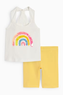 Arcoíris - conjunto - camiseta sin mangas y pantalón de ciclista - 2 piezas