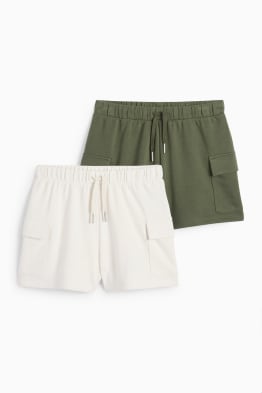 Confezione da 2 - shorts cargo di felpa