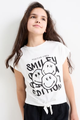 SmileyWorld® - T-shirt met knoop in de stof