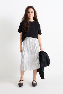 Pleated skirt - shiny