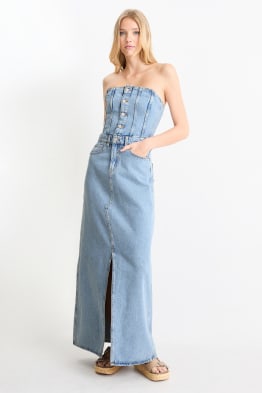 CLOCKHOUSE - rochie bandeau din denim