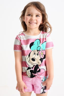 Set van 2 - Minnie Mouse - T-shirt met knoop in de stof