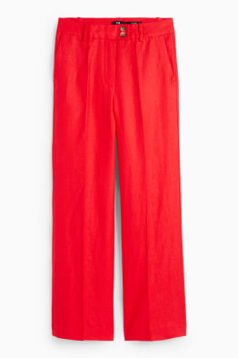 Linen trousers - high waist - straight fit