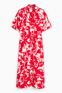 Viskózové halenkové šaty - s květinovým vzorem