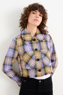 Chaqueta crop - de cuadros