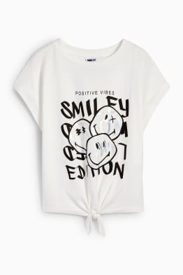 SmileyWorld® - T-shirt met knoop in de stof