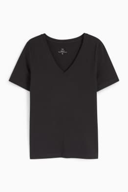 Basic T-shirt met V-hals
