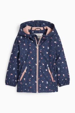 Softshell jacket with hood - waterproof - patterned