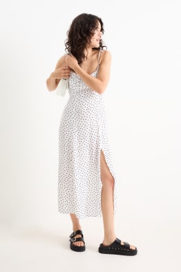 Dress with slit - polka dot