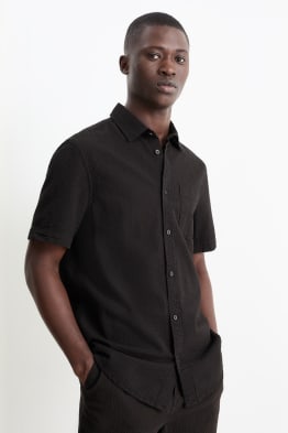 Chemise - regular fit - col kent - texturé