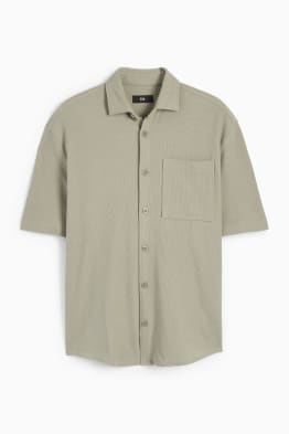 Shirt - relaxed fit - kent collar - textured