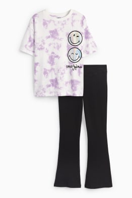SmileyWorld® - set - T-shirt en flared legging