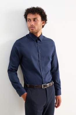 Chemise de bureau - slim fit - col kent - facile à repasser