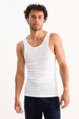 Lot de 3 - maillots de corps - finement côtelés - sans coutures