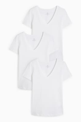 Lot de 3 - T-shirts basiques à col V