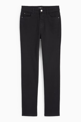 Pantalon en toile - high waist - coupe slim