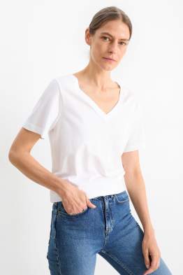 T-shirt basic scollo a V - regular fit